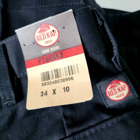 Red Kap Shorts 34" x 10" NWT Mens Black Cargo 6 Pockets Stain Resistant - Picture 4 of 4